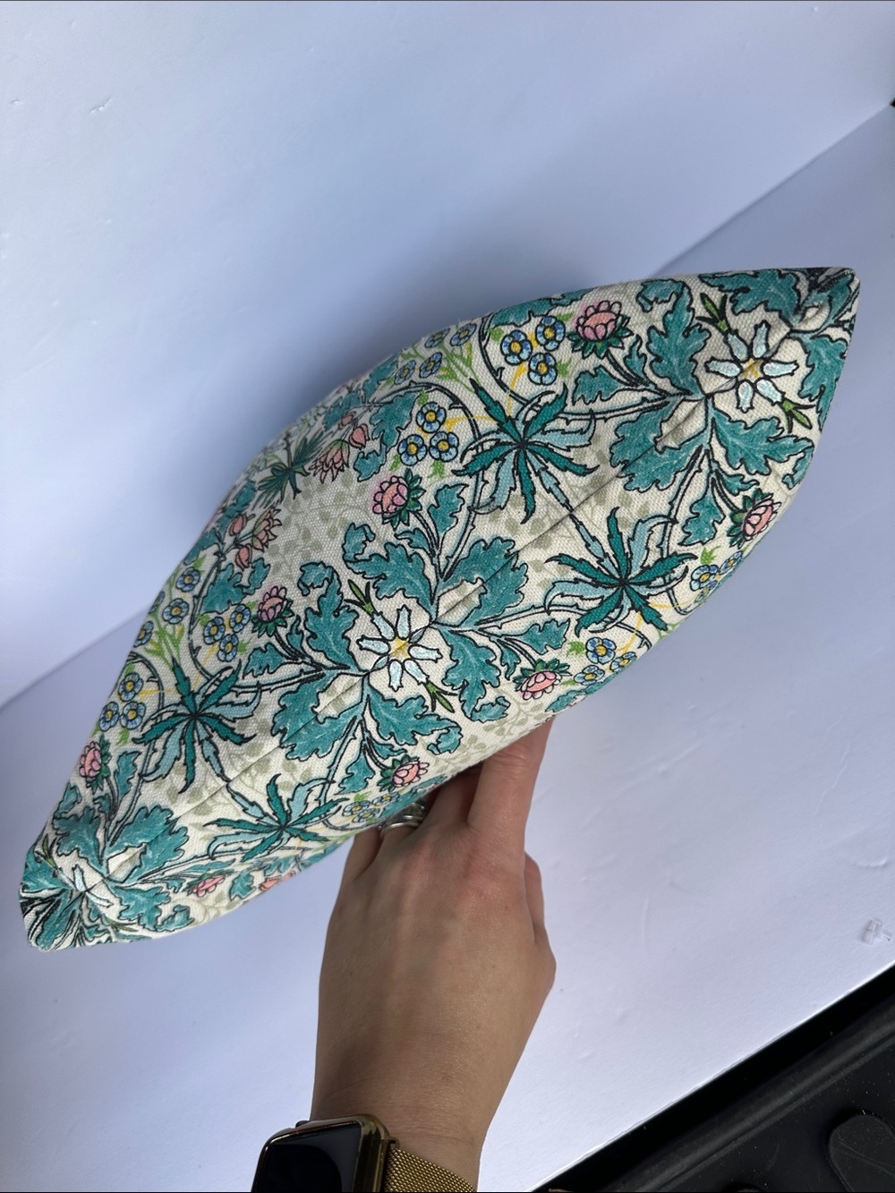 Dwell Floral Bag with Green Straps NWT - Picture 6 of 10